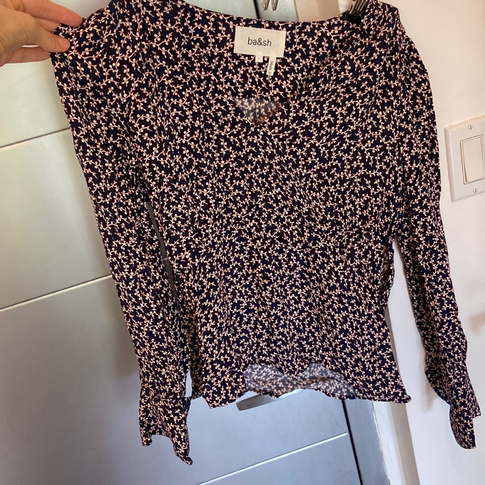 Ba&sh Marine Top - V-neck Floral Print Blouse